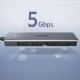 Ugreen USB-C centrmezgls (HUB) - 4x USB 3.2 Gen 1 ar USB-C barošanas portu, pelēks