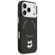 Karl Lagerfeld Choupette Pin MagSafe vāciņš iPhone 17 Pro Max, melns