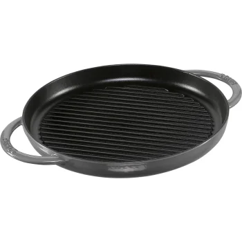 Čuguna grila panna Staub 30 cm, piemērota indukcijai, pelēka