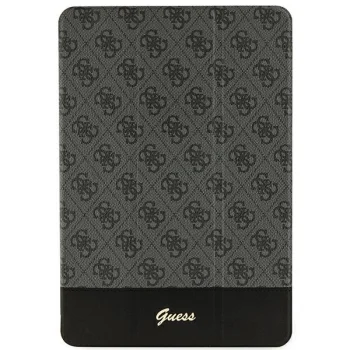 Guess iPad 10.2" atverams vāciņš maciņš grāmatiņa 4G Stripe Allover, melns