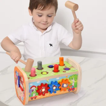 Bakalu JHTOY-057 koka sišanas rotaļlieta ar zobratiem