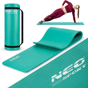 Neo-Sport 192301 biezs vingrošanas paklājiņš 183x60cm, tirkīza
