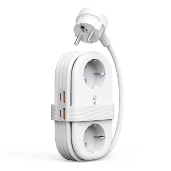 Orico AP3 65W GaN pagarinātājs 2x AC + 2x USB-A + 2x USB-C, balts