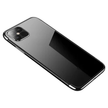 Caurspīdīgs vāciņš Xiaomi Mi 11 ar galvanizētu rāmi Clear Color 0.3mm, melns