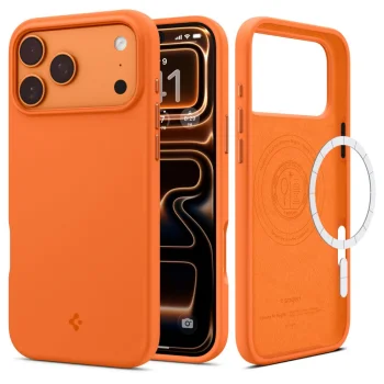 Spigen Silicone Fit Mag vāciņš iPhone 17 Pro Max, Cosmic Orange