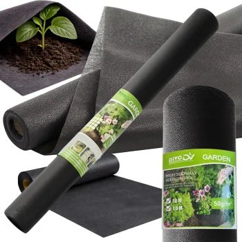 Bieza agrotīkla melna 50g 1x10m pretnezāļu seguma mulčēšanas paklājs