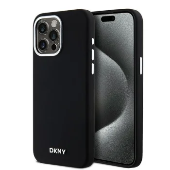 Apple iPhone 14 Pro Max 6.7'' DKNY Liquid Silicone Small Metal Logo MagSafe Case Cover, Black | Telefona Vāciņš...