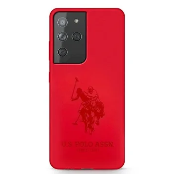 Samsung Galaxy S21 Ultra (SM-G998B) US Polo Silicone On Tone Case Cover (USHCS21LSLHRTRE), Red | Telefona Maciņš...