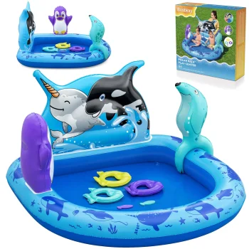 Piepūšamais ūdens rotaļu laukums Bestway Polar Pals 53156, 134x131x73 cm