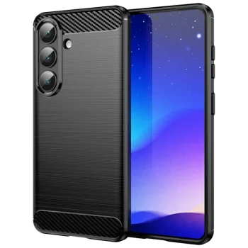 Samsung Galaxy S26+ Plus (SM-S947B/DS) Carbon Fiber TPU Protective Case Cover, Black | Telefona Vāciņš Maciņš...