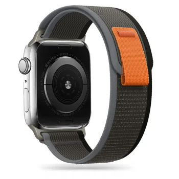 Tech-Protect neilona siksniņa Apple Watch 4/5/6/7/8/9/SE/Ultra 1/2 (42/44/45/49 mm), melna/oranža