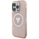 Guess IML Metal Glitter 4G Circle Triangle MagSafe vāciņš iPhone 16 Pro, Rozā