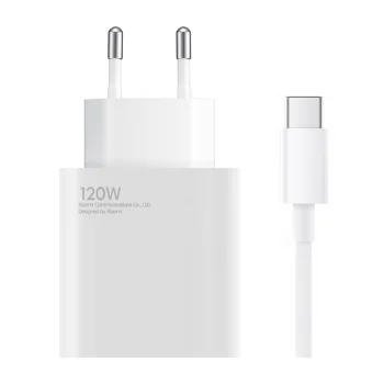 Xiaomi BHR9462EU 120W 6A USB-A sienas lādētājs ar USB-C kabeli – balts