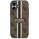 Guess 4G Printed Stripes MagSafe vāciņš iPhone 17, brūns