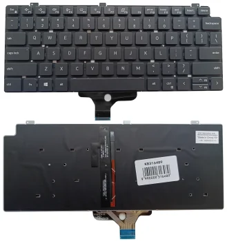 Tastatūra Dell Latitude 7310 ar apgaismojumu, US, melna