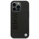 BMW iPhone 14 Pro Max vāciņš Leather Stamp, melns