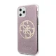 Guess 4G Circle Glitter vāciņš Apple iPhone 11 Pro rozā