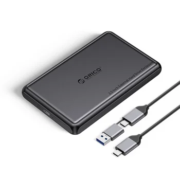 Orico DDL25-C3 2.5" HDD/SSD korpuss, USB-C 5Gb/s, melns