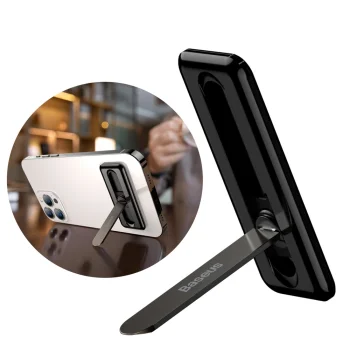 Baseus pašlīmējošs saliekams telefona statīvs melns (LUXZ000001) | Self-Adhesive Foldable Phone Stand Black