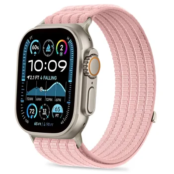 Pulksteņa siksniņa Tech-Protect Nylon Sport Apple Watch (44/45/46/49 mm), gaiši rozā