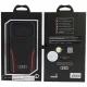 Audi R8 Genuine Leather MagSafe vāciņš priekš iPhone 18 Pro / 17 Pro, melns un sarkans