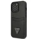 Apple iPhone 13 Pro 6.1\" Guess Saffiano Triangle Logo Cardslot Case Cover, Black | Telefona Maciņš Vāks Apvalks...