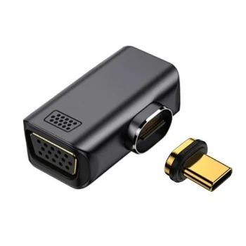 Extra Digital magnētisks USB Type-C uz VGA adapteris, 1080P, melns