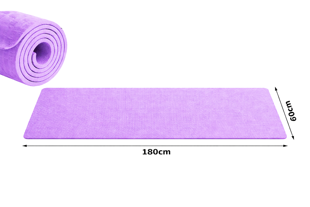 Biezs vingrošanas paklājiņš jogai un fitnesam 180x60cm, violets (PRECE AR DEFEKTU)