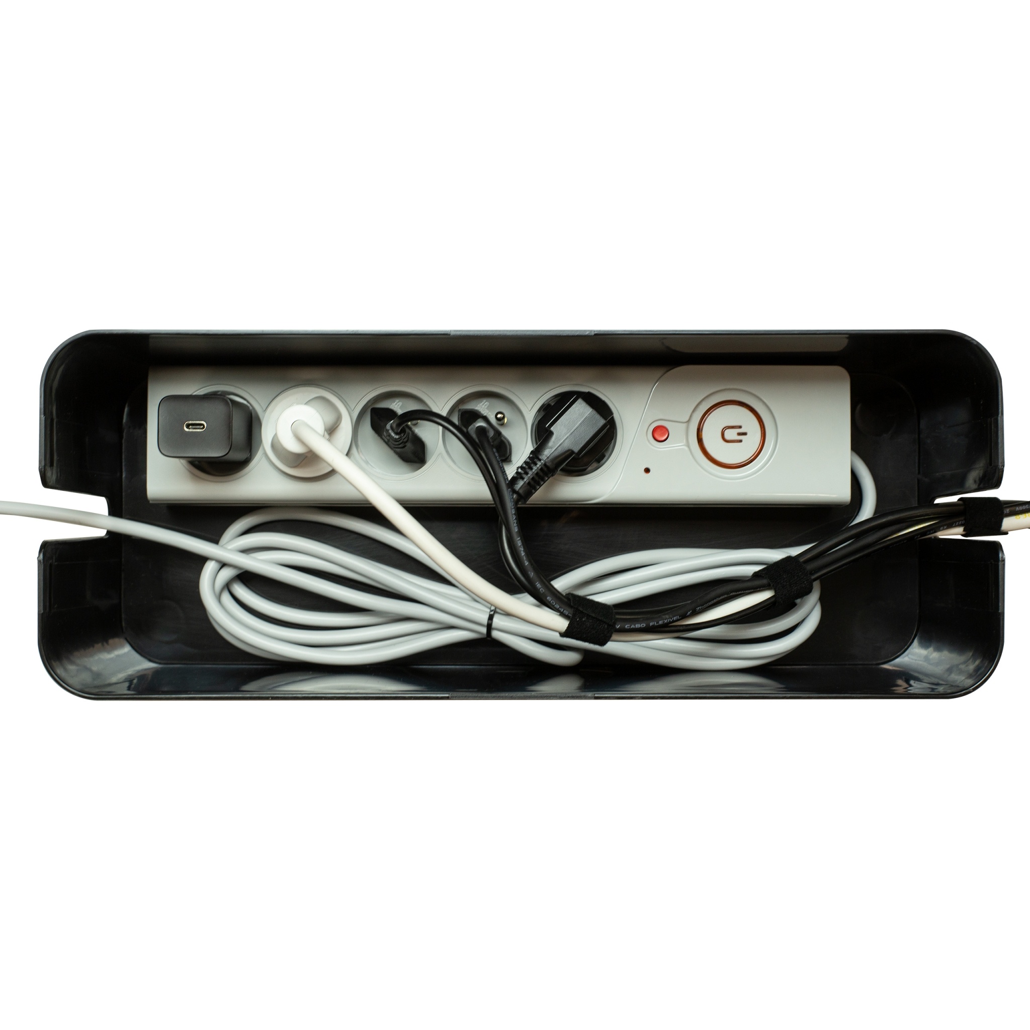 Kabeļu Uzglabāšanas Kaste Vadu Organizators, Melns | Dustproof Cable Storage Box