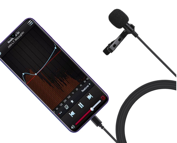 Puluz PU425 piespraužams mikrofons ar klipsi USB-C 1.5m