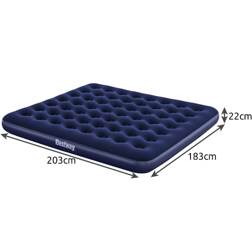 Bestway 67004 divvietīgs piepūšamais matracis 203x183x22 cm, tumši zils