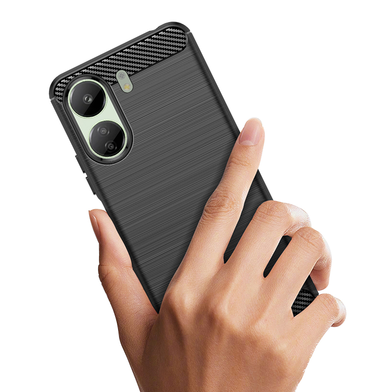 Carbon Case silikona vāciņš Xiaomi Redmi 13C, melns