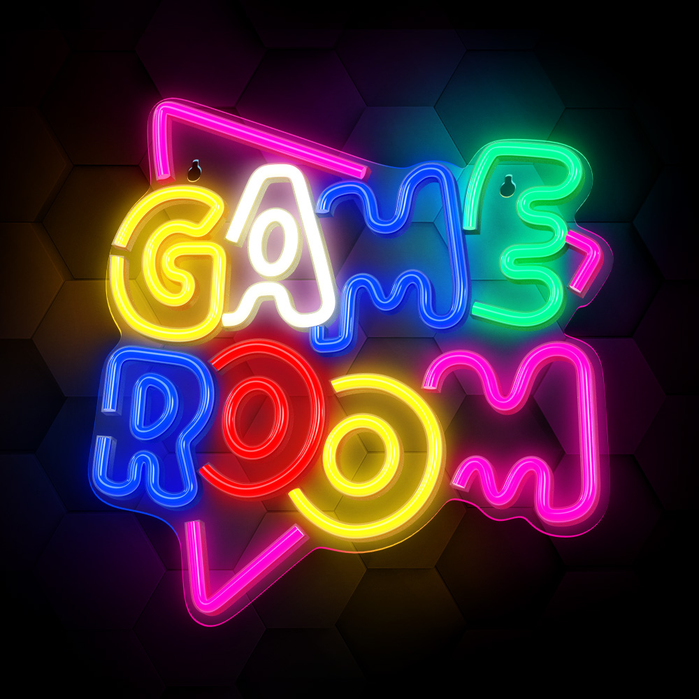 Neolia PLEXI LED neona lampa GAME ROOM, Vairākkrāsu