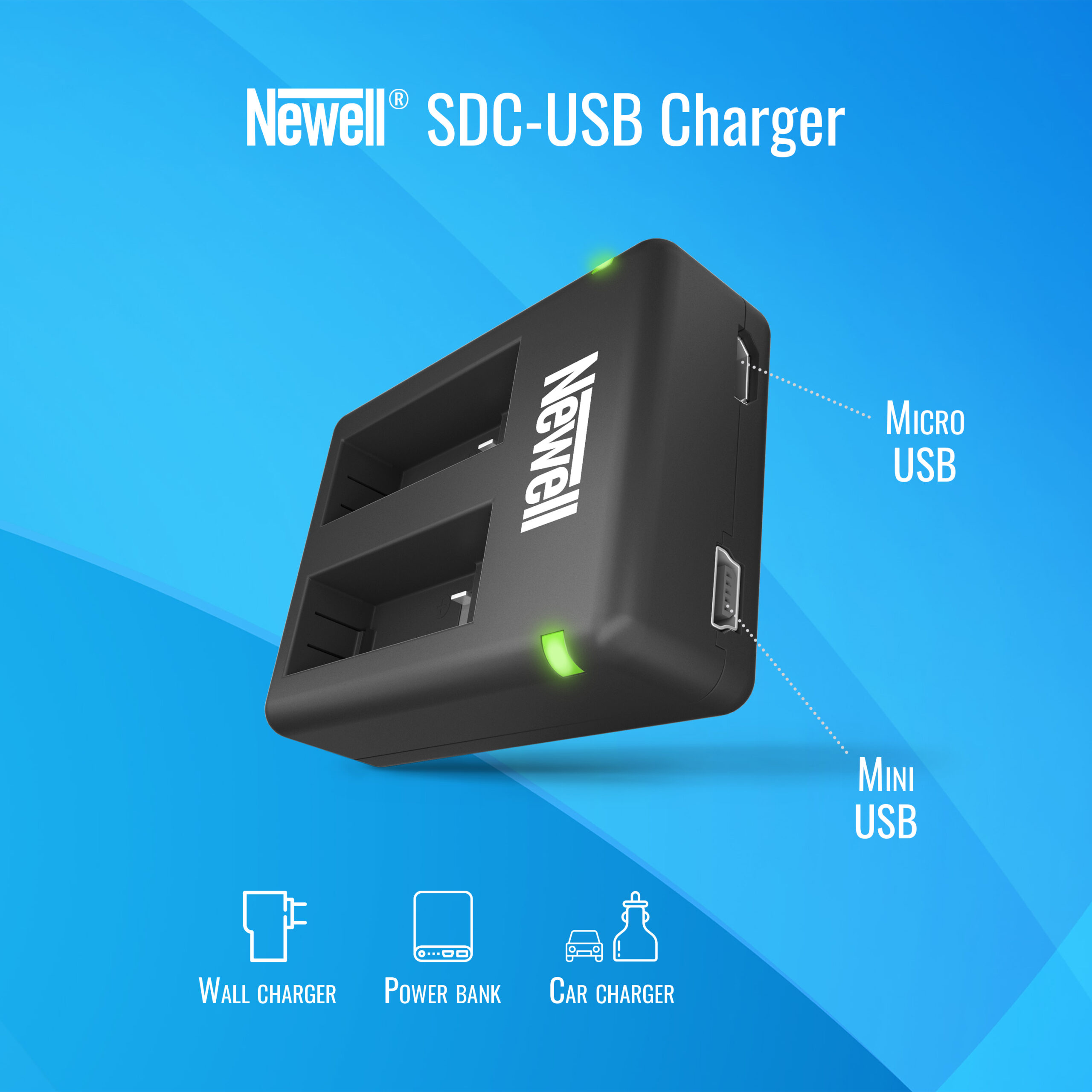 Newell SDC-USB divu kanālu lādētājs GoPro Hero 9 / 10 (AHDBT-901)