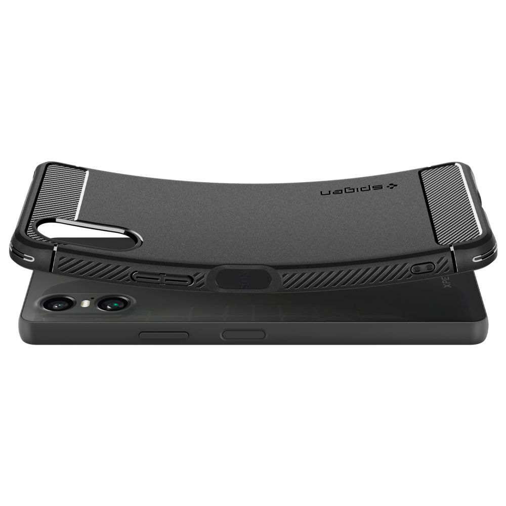 Sony Xperia 10 VI Spigen Rugged Armor Case Cover, Black | Telefona Macņš Vāciņš Apvalks Maks