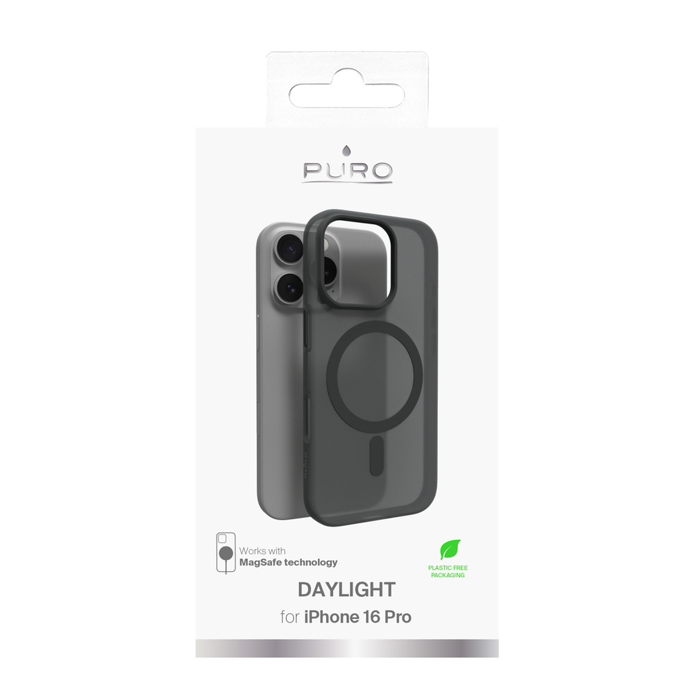 Puro iPhone 16 Pro vāciņš Daylight MagSafe, melns