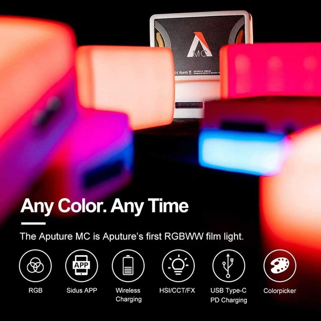 Aputure MC RGBWW LED video gaisma