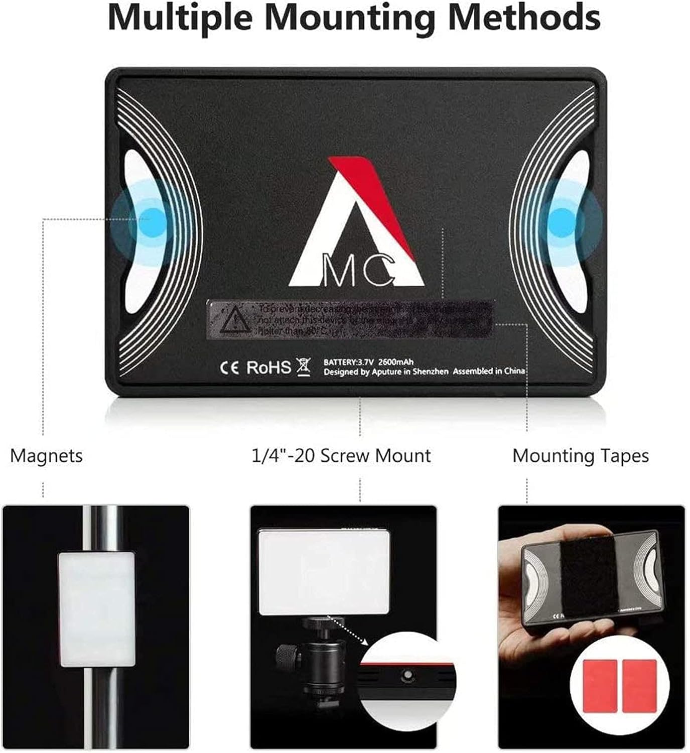 Aputure MC RGBWW LED video gaisma