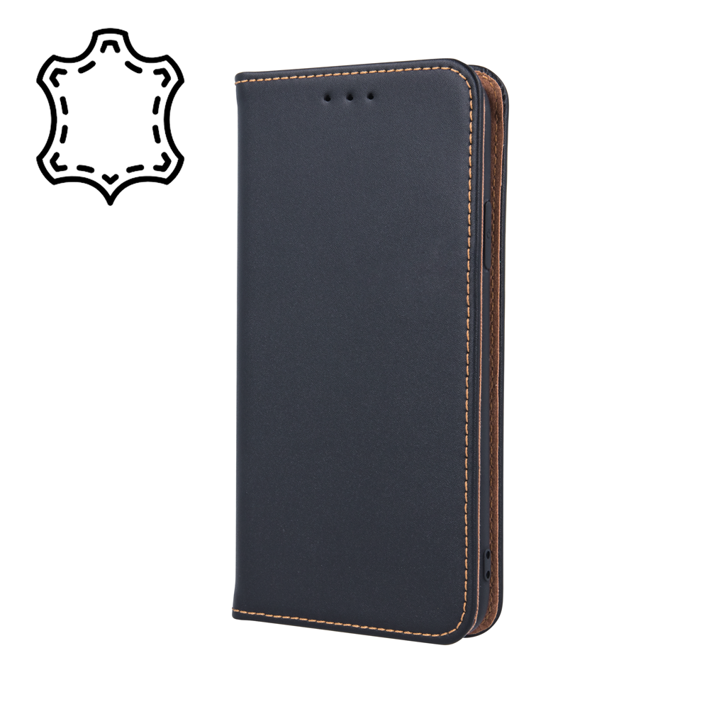 Samsung Galaxy A16 4G / 5G ( SM-A166 / SM-A165 ) Genuine Leather Wallet Phone Cover, Black | Telefona Vāciņš...