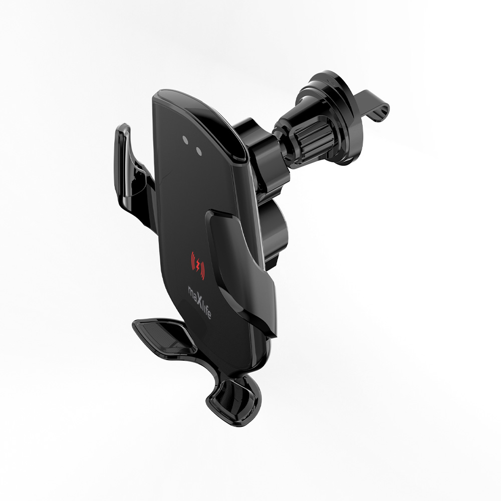 Maxlife MXCH-08 Automātisks Automašīnas Telefona Turētājs ar Bezvadu Lādētāju 15W, Melns | Automatic Car Phone...