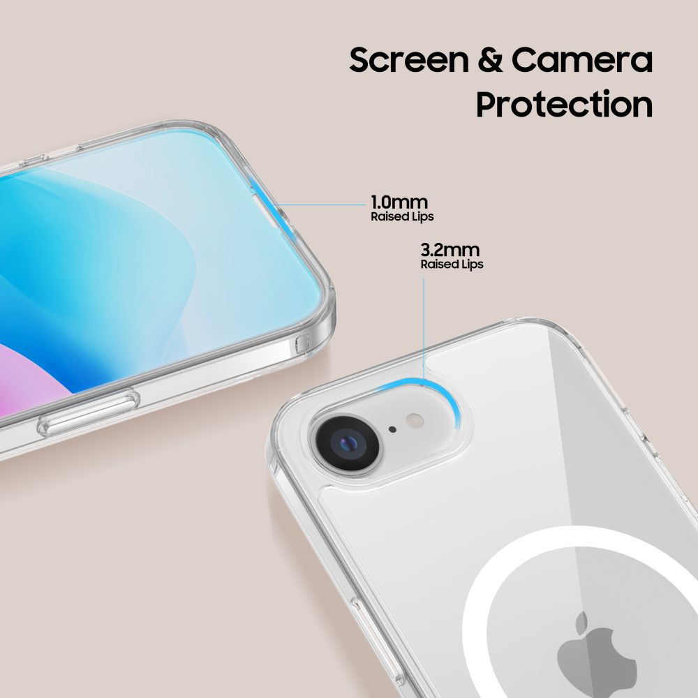 Apple iPhone 16e / 17e / SE (2025) 6.1\'\' Tech-Protect FlexAir Hybrid MagSafe Cover Case, Transparent | Telefona...