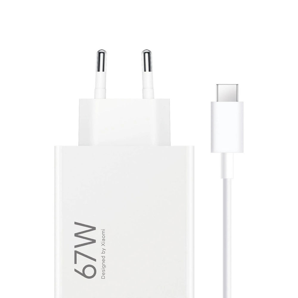 Xiaomi Wall Charger 67W USB + Charging Data Cable ( USB to Type C ), White | Uzlādes Ierīce Lādētājs Adpaters +...