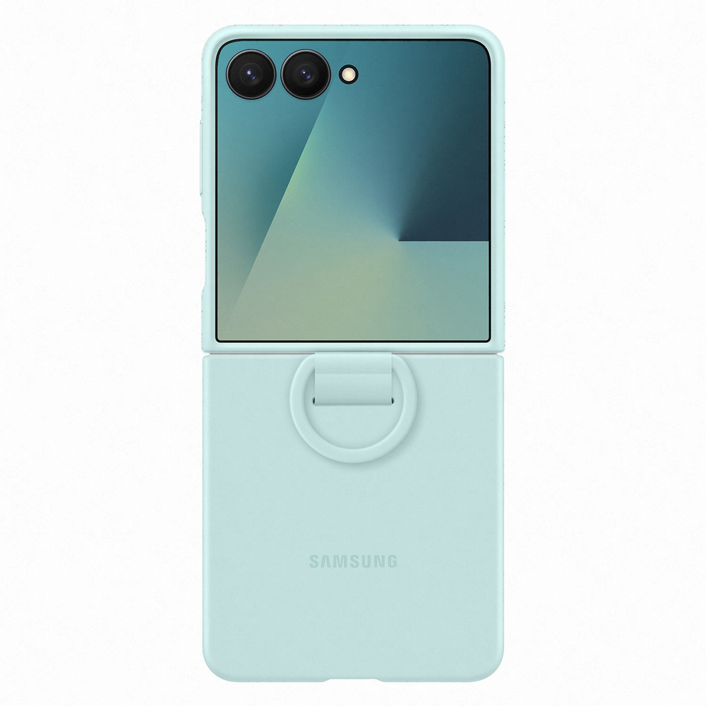 Samsung Galaxy Z Flip 7 (SM-F766B/DS) Original Silicon Case Cover with Ring, Light Blue (EF-PF766TMEGWW) | Telefona...
