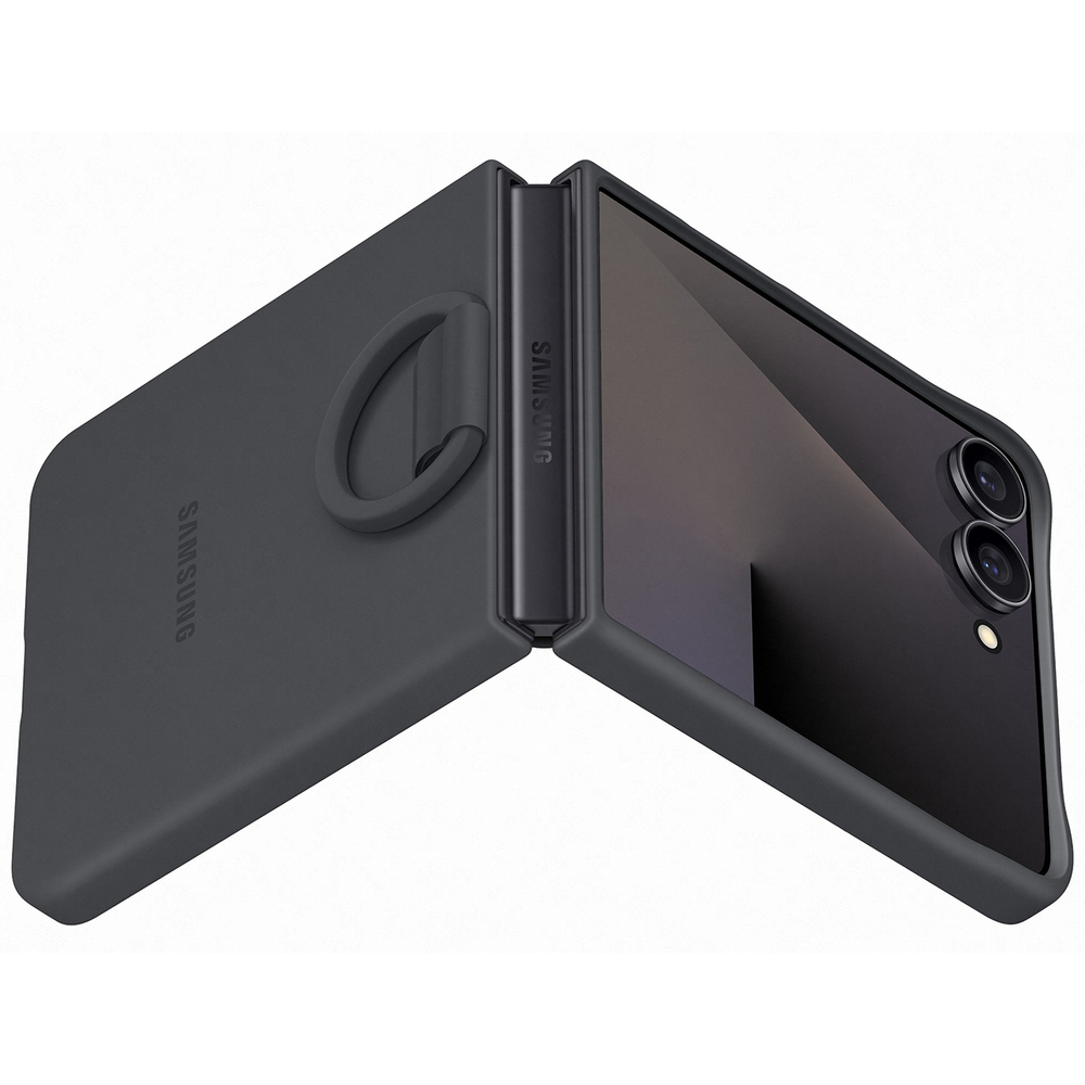 Samsung Galaxy Z Flip 7 (SM-F766B/DS) Original Silicon Case Cover with Ring, Black (EF-PF766TBEGWW) | Telefona...