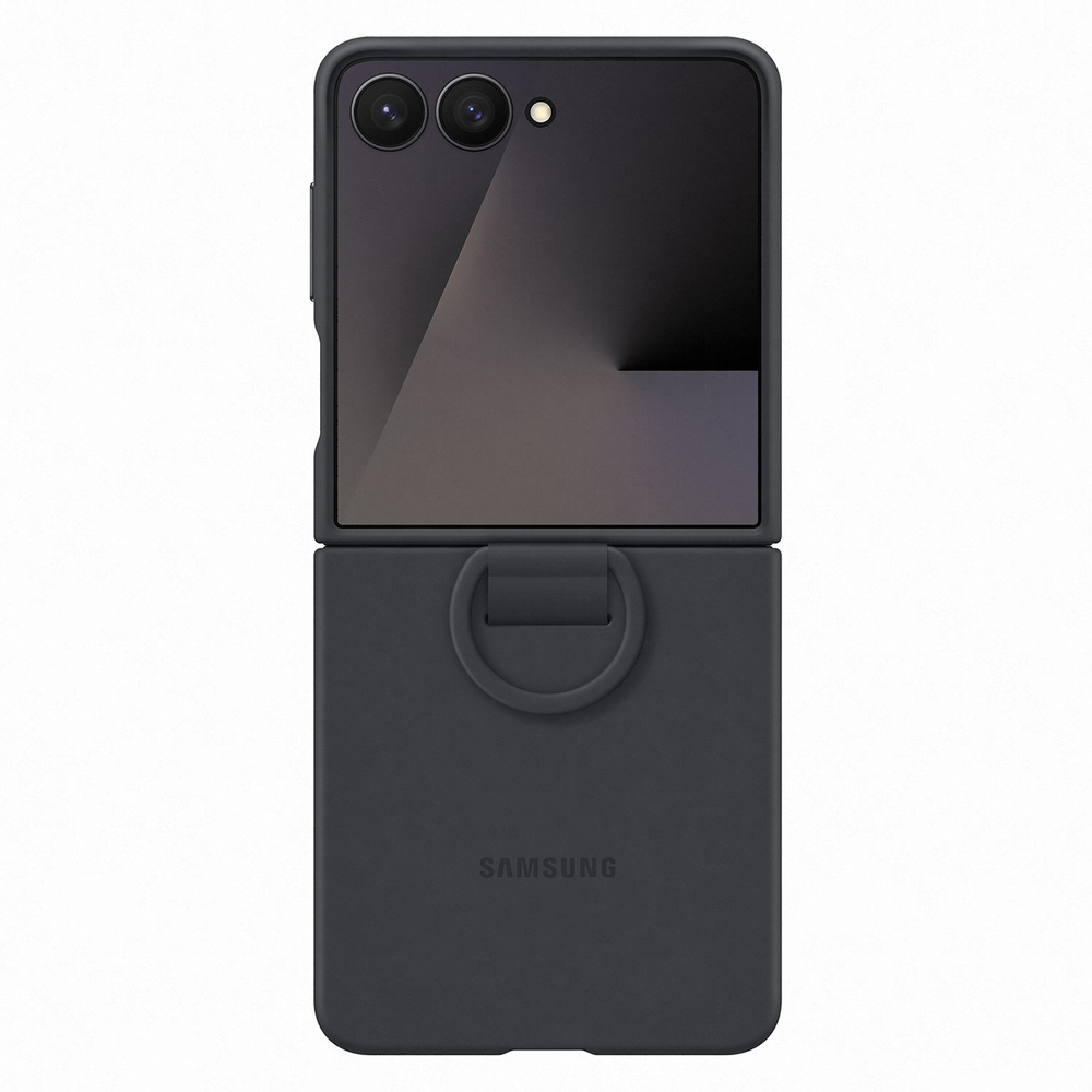 Samsung Galaxy Z Flip 7 (SM-F766B/DS) Original Silicon Case Cover with Ring, Black (EF-PF766TBEGWW) | Telefona...