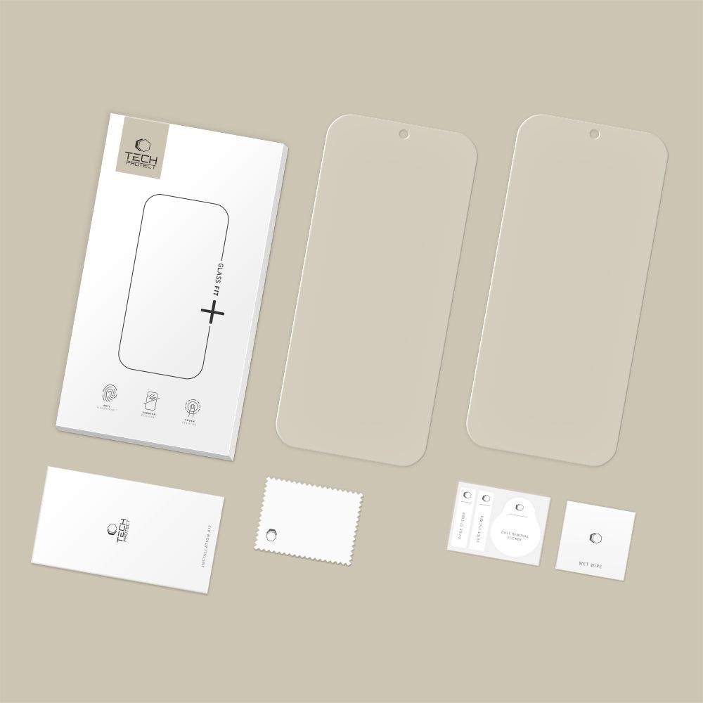 Tech-Protect Glass Fit+ aizsargstikls Google Pixel 9 / 9 Pro (2 gab.), caurspīdīgs