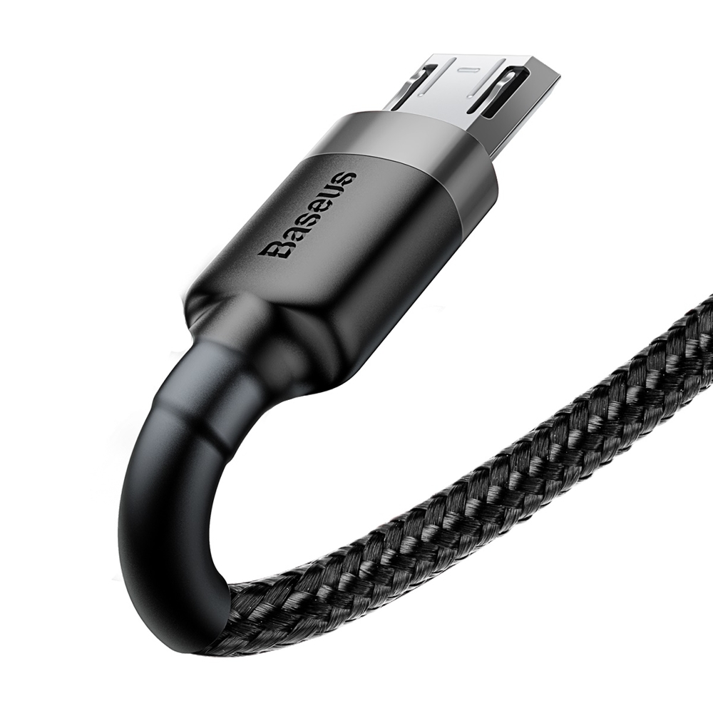 Baseus Cafule USB-A / micro USB kabelis 2.4A 1m, melns/pelēks