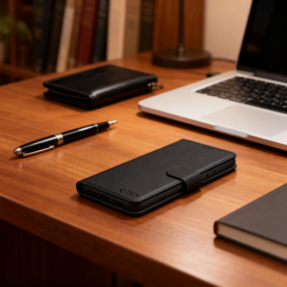Tech-Protect Samsung Galaxy S26 Ultra atverams vāciņš maciņš grāmatiņa Wallet, melns