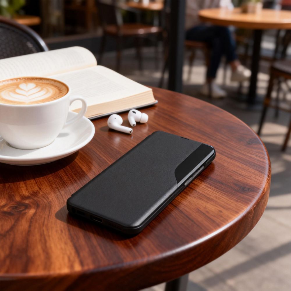 Tech-Protect Samsung Galaxy A57 5G atverams vāciņš maciņš grāmatiņa Smart View, melns