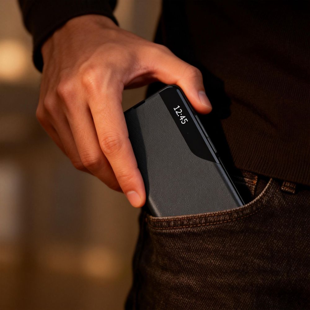 Tech-Protect Samsung Galaxy A57 5G atverams vāciņš maciņš grāmatiņa Smart View, melns